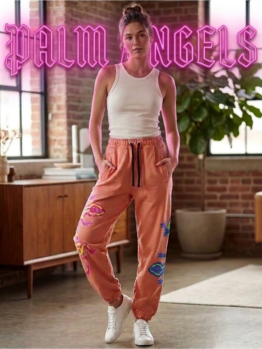AUTHENTIC Palm Angels Neon Sweatpants. Comes with COA